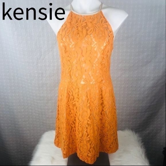 Kensie Dresses & Skirts - Kensie Halter Dress Layered Lace Mini